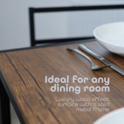 Divchi 5 Piece Metal Frame Dining Table & Chairs Set - Brown - thumbnail 8