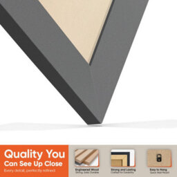 "30X17"" Dark Grey Modern Vinyl Record Frame With Ivory Mount For 12 Inch Lp Album Cover & Disc - Ak Frames" - thumbnail 3