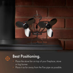 Vonhaus Stove Fan With 6 Blades For Wood/log Burners, Fireplaces, Stove Heaters, Silent Operation, Eco Friendly, Self Powered - thumbnail 4