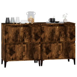 Berkfield Sideboards 2 Pcs Smoked Oak 60X35X70 Cm Engineered Wood - thumbnail 4
