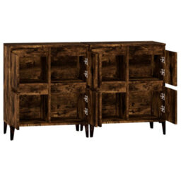 Berkfield Sideboards 2 Pcs Smoked Oak 60X35X70 Cm Engineered Wood - thumbnail 7