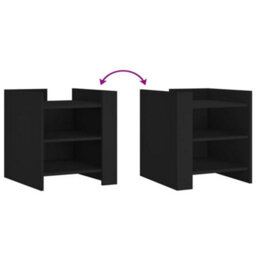 Berkfield Bedside Cabinet Black 45X50X50 Cm Engineered Wood - thumbnail 7