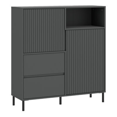 Furniture To Go Avenale Sideboard 2 Door 2 Drawer In Anthracite - image 1