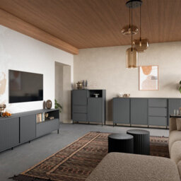 Furniture To Go Avenale Sideboard 2 Door 2 Drawer In Anthracite - thumbnail 7