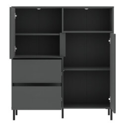 Furniture To Go Avenale Sideboard 2 Door 2 Drawer In Anthracite - thumbnail 3