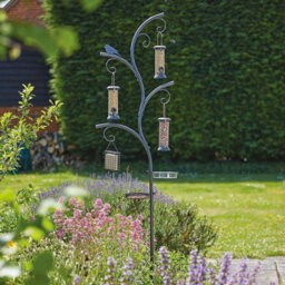 Wild Wings Bird Feeding Station With Water Dish, Feed Tray, Suet Cake Holder, 1 Peanut & 2 Seed Hanging Feeders - H240 X W58Cm - thumbnail 1