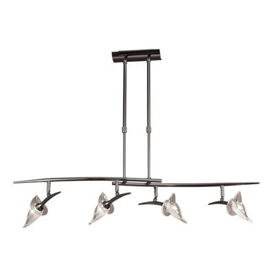 Luminosa Lighting Luminosa Flavia Telescopic Linear Pendant 4 Light G9 With Adjustable Heads, Black Chrome - image 1