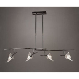 Luminosa Lighting Luminosa Flavia Telescopic Linear Pendant 4 Light G9 With Adjustable Heads, Black Chrome - thumbnail 2