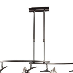 Luminosa Lighting Luminosa Flavia Telescopic Linear Pendant 4 Light G9 With Adjustable Heads, Black Chrome - thumbnail 3