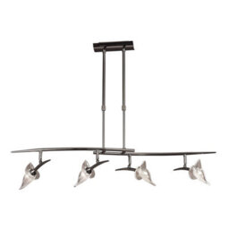Luminosa Lighting Luminosa Flavia Telescopic Linear Pendant 4 Light G9 With Adjustable Heads, Black Chrome - thumbnail 1