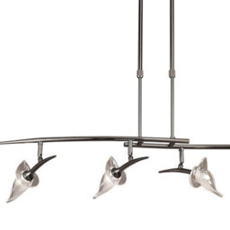 Luminosa Lighting Luminosa Flavia Telescopic Linear Pendant 4 Light G9 With Adjustable Heads, Black Chrome - thumbnail 4