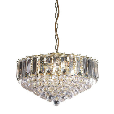Luminosa Lighting Luminosa Fargo 6 Light Ceiling Pendant Acrylic, Brass, E14
