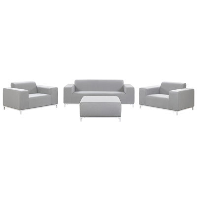 Beliani Garden Lounge Set With Table 5 Seater Rovigo Light Grey - image 1