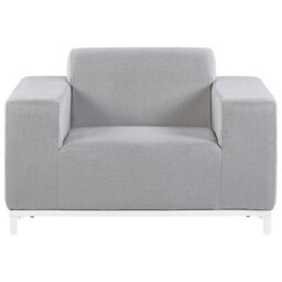 Beliani Garden Lounge Set With Table 5 Seater Rovigo Light Grey - thumbnail 9