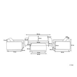 Beliani Garden Lounge Set With Table 5 Seater Rovigo Light Grey - thumbnail 3
