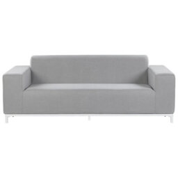 Beliani Garden Lounge Set With Table 5 Seater Rovigo Light Grey - thumbnail 6