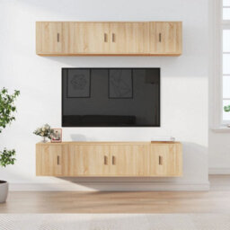 Berkfield Classic 6 Piece Tv Cabinet Set Sonoma Oak Engineered Wood - thumbnail 2