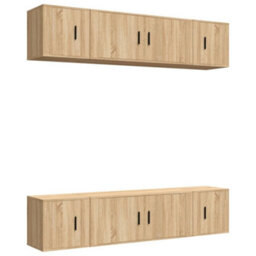 Berkfield Classic 6 Piece Tv Cabinet Set Sonoma Oak Engineered Wood - thumbnail 1