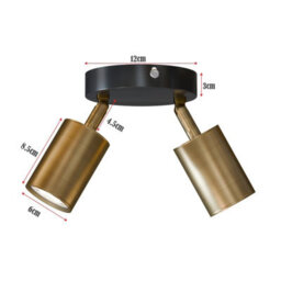 Industrial Ceiling Light 2 Way Adjustable Spotlight Gu10 Rotatable Dual Head Metal Ceiling Light For Bedroom Living Room - thumbnail 4