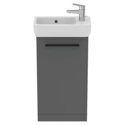 Ideal Standard I.life S Slimline Matt Quartz Grey Freestanding Bathroom Vanity Unit (H) 740mm (W) 410mm - thumbnail 7