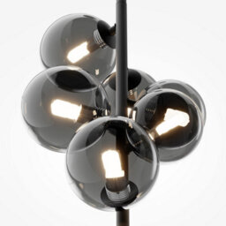 Luminosa Lighting Luminosa Maytoni Dallas Modern 6 Light Bar Pendant Ceiling Light Black, Smoky Shade, G9 - thumbnail 5