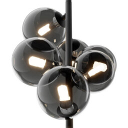 Luminosa Lighting Luminosa Maytoni Dallas Modern 6 Light Bar Pendant Ceiling Light Black, Smoky Shade, G9 - thumbnail 4