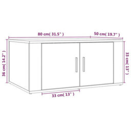 Berkfield Coffee Table High Gloss White 80X50X36 Cm Engineered Wood - thumbnail 9