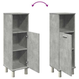 Berkfield Bathroom Cabinet Concrete Grey 30X30X95 Cm Engineered Wood - thumbnail 8
