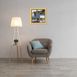 AK Frames 12X12 Mustard Yellow Modern Multi Photo Frame With Pompadour Mount - Holds 4 Apertures (4X) 6X4 Photos - thumbnail 3