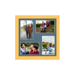 AK Frames 12X12 Mustard Yellow Modern Multi Photo Frame With Pompadour Mount - Holds 4 Apertures (4X) 6X4 Photos - thumbnail 1