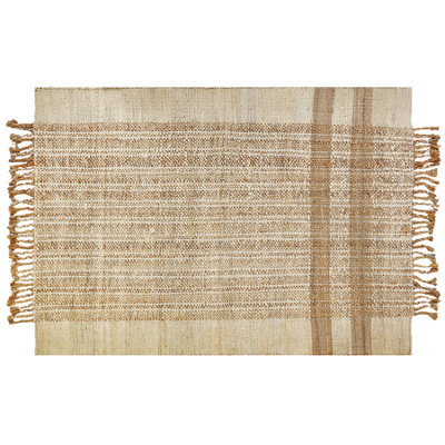 Beliani Rug Ortaoba Beige 140 X 200 Cm Jute - image 1