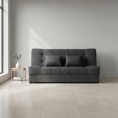 Sonia Sofa Bed With Storage Springs And Foam Stylish Living Room Or Guest Room Sofa With Cushions Graphite - image 1