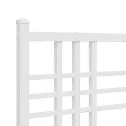 Berkfield Metal Bed Frame Without Mattress With Footboard White 90X200Cm - thumbnail 7