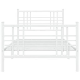 Berkfield Metal Bed Frame Without Mattress With Footboard White 90X200Cm - thumbnail 4