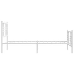 Berkfield Metal Bed Frame Without Mattress With Footboard White 90X200Cm - thumbnail 5