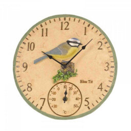 Marco Paul Blue Tit Wall Clock & Thermometer - thumbnail 2