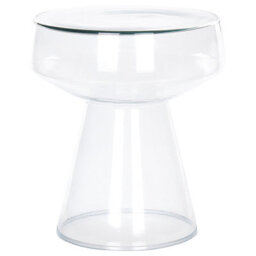 Wyld And Coco Novaglass Set Of 2 Transparent Round Glass Side Tables 37Cm, Modern Hairpin Leg Pair - thumbnail 3