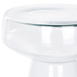 Wyld And Coco Novaglass Set Of 2 Transparent Round Glass Side Tables 37Cm, Modern Hairpin Leg Pair - thumbnail 6