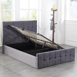 Kosy Koala Ottoman Storage Bed Grey 4Ft Small Double Velvet Cushioned Bedroom - thumbnail 1