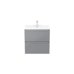 GoodHome Imandra Grey Freestanding Vanity Unit & Basin Set With 2 Chrome Effect Handle (W)604mm - thumbnail 4