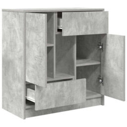 Berkfield Sideboard With Drawers And Doors Concrete Grey 70.5X34X74.5 Cm - thumbnail 5
