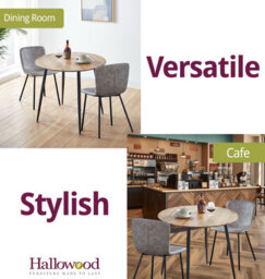 Hallowood Furniture Cullompton Round Dining Table 90Cm With 2 Taupe Faux Leather Chairs - thumbnail 7