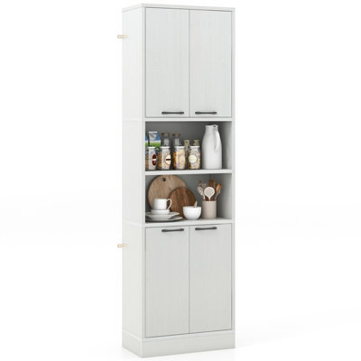 Costway 190Cm Tall Kitchen Pantry Cabinet Freestanding Cupboard With Doors & Shelves - image 1