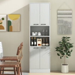 Costway 190Cm Tall Kitchen Pantry Cabinet Freestanding Cupboard With Doors & Shelves - thumbnail 4