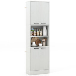 Costway 190Cm Tall Kitchen Pantry Cabinet Freestanding Cupboard With Doors & Shelves - thumbnail 1