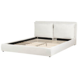 Beliani Bed Velvet Bajonna 180 X 200 Cm (Eu Super King) Off-White - thumbnail 4