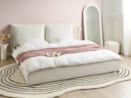 Beliani Bed Velvet Bajonna 180 X 200 Cm (Eu Super King) Off-White - thumbnail 2