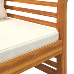 Berkfield 2 Piece Garden Lounge Set With Cream White Cushions Solid Wood - thumbnail 8
