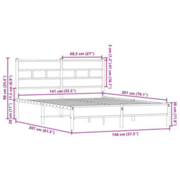 Berkfield Bed Frame Without Mattress With Headboard Sonoma Oak 140X200 Cm - thumbnail 9