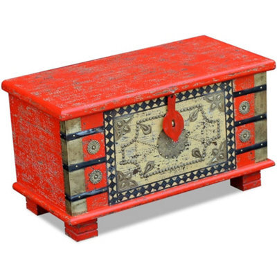 Berkfield Durable Storage Chest Red Mango Wood 80X40X45 Cm